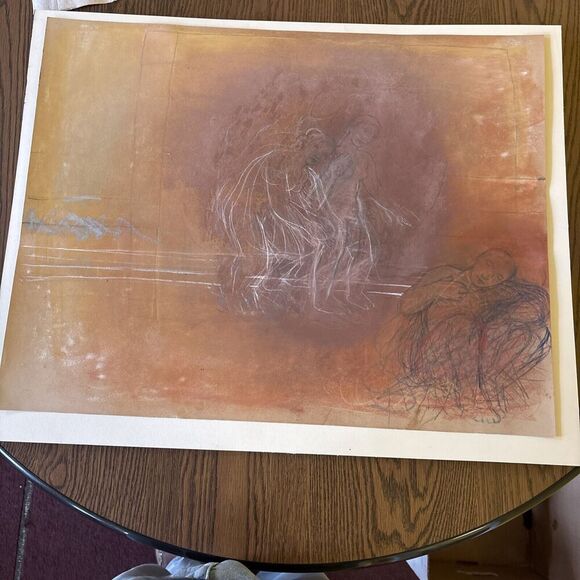 Signed 1987 MARIA SCOTTI: STUDY WITH THREE WOMEN Pastel / Graphite On Paper - Picture 1 of 12